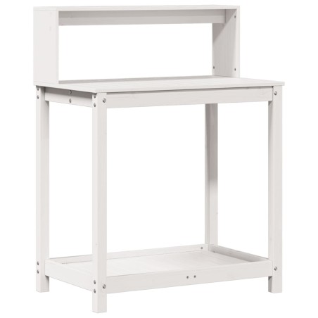 vidaXL Tavolo Invaso con Ripiani Bianco 82,5x50x109,5 cm Massello Pino