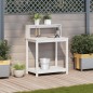 vidaXL Tavolo Invaso con Ripiani Bianco 82,5x50x109,5 cm Massello Pino