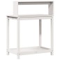 vidaXL Tavolo Invaso con Ripiani Bianco 82,5x50x109,5 cm Massello Pino