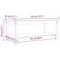 Tavolino da Salotto Bianco 110x55x45 cm Legno Massello di Pino