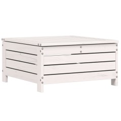 vidaXL Poggiapiedi da Giardino con Cuscino Legno Massello Pino Bianco