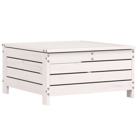 vidaXL Poggiapiedi da Giardino con Cuscino Legno Massello Pino Bianco