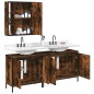 vidaXL Set Mobili da Bagno 3 pz Rovere Fumo in Legno Multistrato