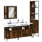 vidaXL Set Mobili da Bagno 4 pz Rovere Fumo in Legno Multistrato vidaXL Set Mobili da Bagno 4 pz Rovere Fumo in Legno Multistrato