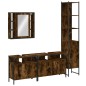 vidaXL Set Mobili da Bagno 4 pz Rovere Fumo in Legno Multistrato vidaXL Set Mobili da Bagno 4 pz Rovere Fumo in Legno Multistrato