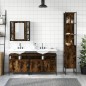vidaXL Set Mobili da Bagno 4 pz Rovere Fumo in Legno Multistrato vidaXL Set Mobili da Bagno 4 pz Rovere Fumo in Legno Multistrato