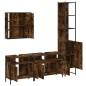 vidaXL Set Mobili da Bagno 4 pz Rovere Fumo in Legno Multistrato vidaXL Set Mobili da Bagno 4 pz Rovere Fumo in Legno Multistrato