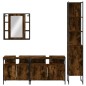 vidaXL Set Mobili da Bagno 4 pz Rovere Fumo in Legno Multistrato vidaXL Set Mobili da Bagno 4 pz Rovere Fumo in Legno Multistrato