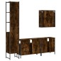 vidaXL Set Mobili da Bagno 4 pz Rovere Fumo in Legno Multistrato vidaXL Set Mobili da Bagno 4 pz Rovere Fumo in Legno Multistrato