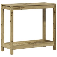vidaXL Tavolo Invaso con Ripiano 82,5x35x75cm Legno Impregnato di Pino