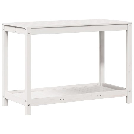 vidaXL Tavolo Invaso con Ripiano Bianco 108x50x75 cm Massello Pino