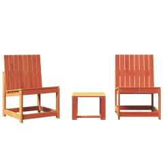 vidaXL Set Salotto da Giardino 3 pz Marrone Cera Legno Massello Pino