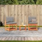 vidaXL Set Salotto da Giardino 3 pz Marrone Cera Legno Massello Pino vidaXL Set Salotto da Giardino 3 pz Marrone Cera Legno Massello Pino