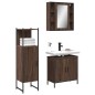 vidaXL Set Mobili da Bagno 3 pz Rovere Marrone in Legno Multistrato