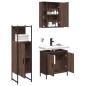 vidaXL Set Mobili da Bagno 3 pz Rovere Marrone in Legno Multistrato