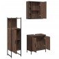 vidaXL Set Mobili da Bagno 3 pz Rovere Marrone in Legno Multistrato