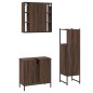 vidaXL Set Mobili da Bagno 3 pz Rovere Marrone in Legno Multistrato