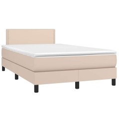 vidaXL Giroletto Molle Materasso e LED Cappuccino 120x190cm Similpelle