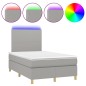 vidaXL Letto a Molle Materasso e LED Grigio Chiaro 120x190 cm Tessuto vidaXL Letto a Molle Materasso e LED Grigio Chiaro 120x190 cm Tessuto