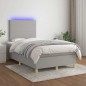 vidaXL Letto a Molle Materasso e LED Grigio Chiaro 120x190 cm Tessuto vidaXL Letto a Molle Materasso e LED Grigio Chiaro 120x190 cm Tessuto