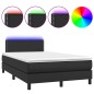 vidaXL Letto a Molle con Materasso e LED Nero 120x190 cm in Similpelle vidaXL Letto a Molle con Materasso e LED Nero 120x190 cm in Similpelle