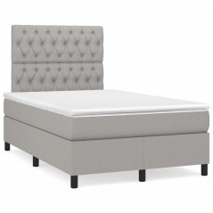 vidaXL Letto a Molle Materasso e LED Grigio Chiaro 120x190 cm Tessuto