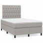vidaXL Letto a Molle Materasso e LED Grigio Chiaro 120x190 cm Tessuto vidaXL Letto a Molle Materasso e LED Grigio Chiaro 120x190 cm Tessuto