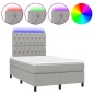 vidaXL Letto a Molle Materasso e LED Grigio Chiaro 120x190 cm Tessuto vidaXL Letto a Molle Materasso e LED Grigio Chiaro 120x190 cm Tessuto