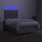 vidaXL Letto a Molle Materasso e LED Grigio Chiaro 120x190 cm Tessuto vidaXL Letto a Molle Materasso e LED Grigio Chiaro 120x190 cm Tessuto