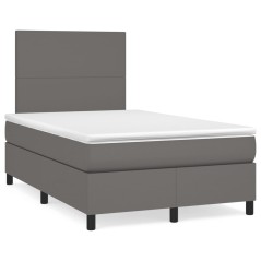 vidaXL Giroletto Molle con Materasso e LED Grigio 120x190cm Similpelle