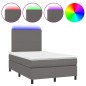 vidaXL Giroletto Molle con Materasso e LED Grigio 120x190cm Similpelle