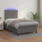 vidaXL Giroletto Molle con Materasso e LED Grigio 120x190cm Similpelle