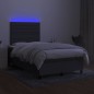 vidaXL Letto a Molle Materasso e LED Grigio Scuro 120x190cm in Tessuto vidaXL Letto a Molle Materasso e LED Grigio Scuro 120x190cm in Tessuto