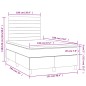 vidaXL Letto a Molle Materasso e LED Grigio Scuro 120x190cm in Tessuto vidaXL Letto a Molle Materasso e LED Grigio Scuro 120x190cm in Tessuto