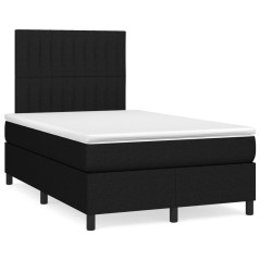 vidaXL Letto a Molle con Materasso e LED Nero 120x190 cm in Tessuto