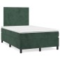 vidaXL Letto a Molle con Materasso e LED Verde Scuro 120x190cm Velluto vidaXL Letto a Molle con Materasso e LED Verde Scuro 120x190cm Velluto