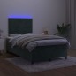 vidaXL Letto a Molle con Materasso e LED Verde Scuro 120x190cm Velluto vidaXL Letto a Molle con Materasso e LED Verde Scuro 120x190cm Velluto