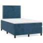 vidaXL Letto a Molle Materasso e LED Blu Scuro 120x190 cm in Velluto
