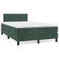 vidaXL Letto a Molle con Materasso e LED Verde Scuro 120x190cm Velluto