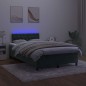 vidaXL Letto a Molle con Materasso e LED Verde Scuro 120x190cm Velluto