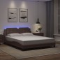 vidaXL Giroletto con Luci LED Marrone 160x200 cm in Similpelle vidaXL Giroletto con Luci LED Marrone 160x200 cm in Similpelle