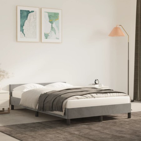 vidaXL Giroletto senza Materasso Grigio Chiaro 120x190 cm Velluto