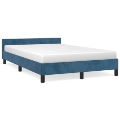 vidaXL Giroletto senza Materasso Blu Scuro 120x190 cm Velluto