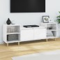 Mobile Porta TV Bianco Lucido 160x35x55 cm in Legno Multistrato Mobile Porta TV Bianco Lucido 160x35x55 cm in Legno Multistrato