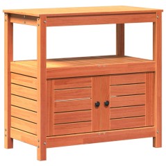 vidaXL Tavolo Invaso con Ripiani Marrone 82,5x45x81 cm Massello Pino