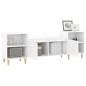 Mobile Porta TV Bianco Lucido 160x35x55 cm in Legno Multistrato Mobile Porta TV Bianco Lucido 160x35x55 cm in Legno Multistrato