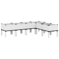 vidaXL Fioriera da Giardino con Gambe Bianca 160x120x42 cm in PP