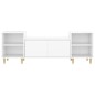 Mobile Porta TV Bianco Lucido 160x35x55 cm in Legno Multistrato Mobile Porta TV Bianco Lucido 160x35x55 cm in Legno Multistrato