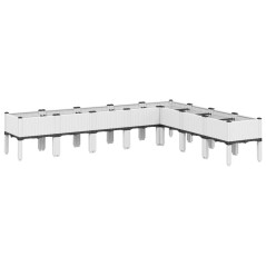 vidaXL Fioriera da Giardino con Gambe Bianca 200x160x42 cm in PP