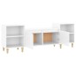 Mobile Porta TV Bianco Lucido 160x35x55 cm in Legno Multistrato Mobile Porta TV Bianco Lucido 160x35x55 cm in Legno Multistrato